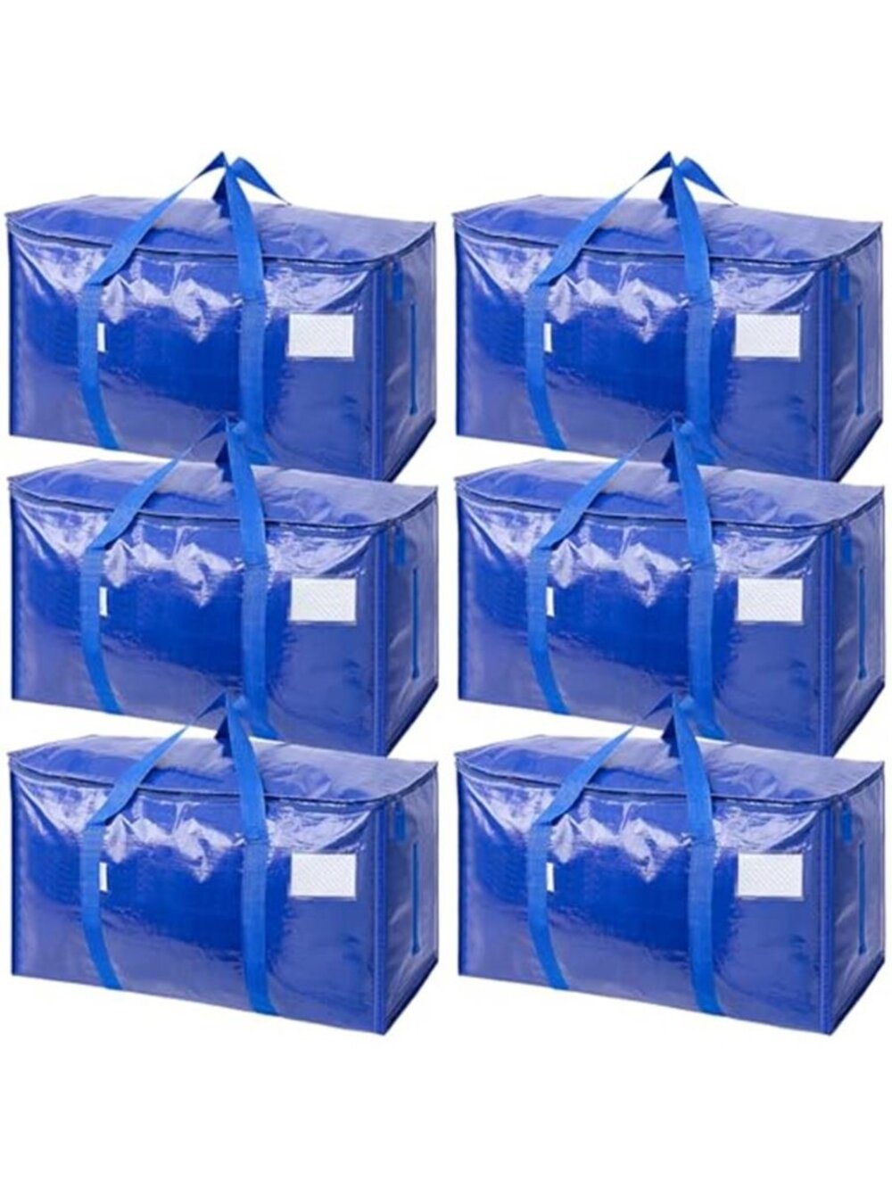 6 Pack Extra Large Moving Bags Heavy Duty with Zippers & Carrying Handles